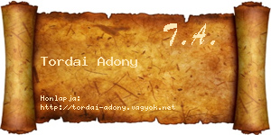 Tordai Adony névjegykártya